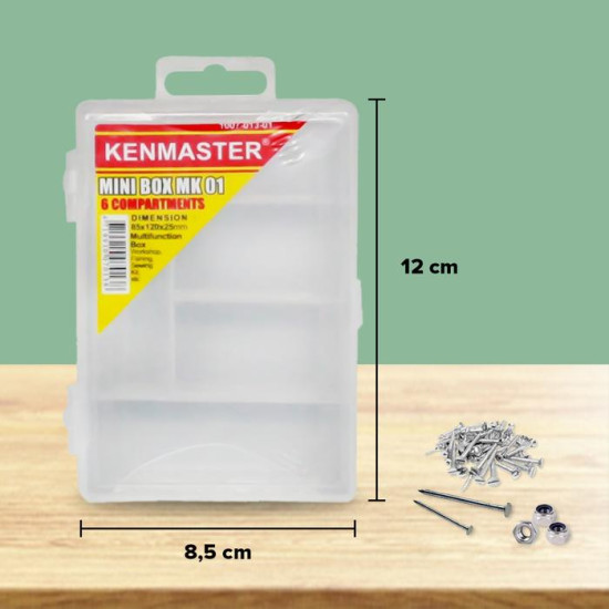 Kenmaster MK01 Kotak Plastik Mini 6 Slot Plastic Box
