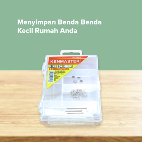 Kenmaster MK01 Kotak Plastik Mini 6 Slot Plastic Box