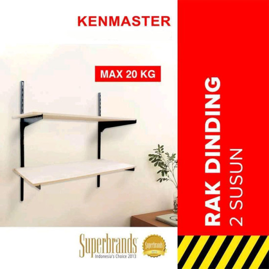 Kenmaster Rak Dinding 2 Susun Besi Ambalan Tembok - Selving Bracket