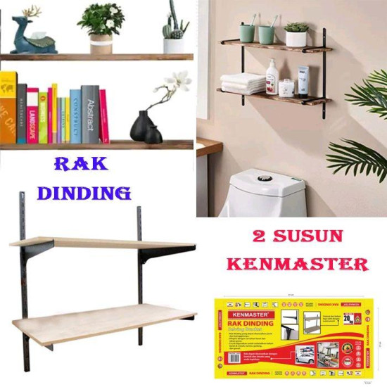 Kenmaster Rak Dinding 2 Susun Besi Ambalan Tembok - Selving Bracket