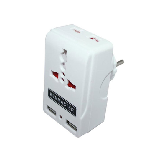 Kenmaster Steker Adaptor Plug 2 USB S0203