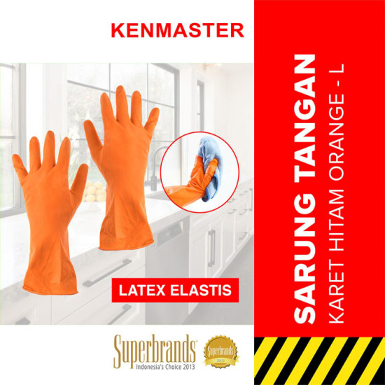 Kenmaster Sarung Tangan Karet Orange Latex Kenmaster Sarung Tangan Karet Orange Latex