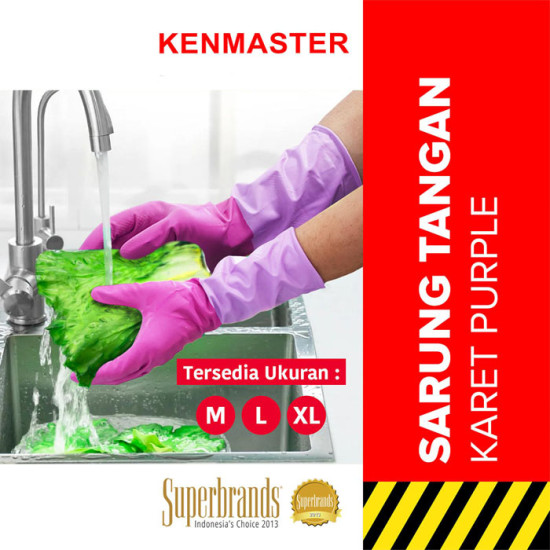 Kenmaster Sarung Tangan Karet Ungu Latex Sepasang