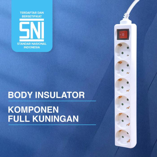 Kenmaster Stop Kontak 6 Lubang F1 Switch On Off Kenmaster Stop Kontak 6 Lubang F1 Switch On Off