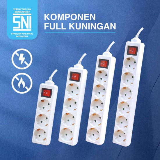 Kenmaster Stop Kontak 6 Lubang F1 Switch On Off Kenmaster Stop Kontak 6 Lubang F1 Switch On Off
