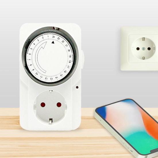 Kenmaster Stop Kontak Timer Listrik Manual Analog 24 Jam