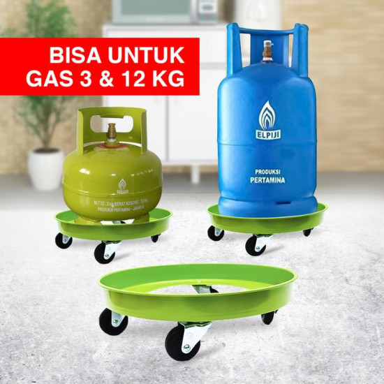 Kenmaster Tatakan Gas Besi 4 Roda Anti Karat