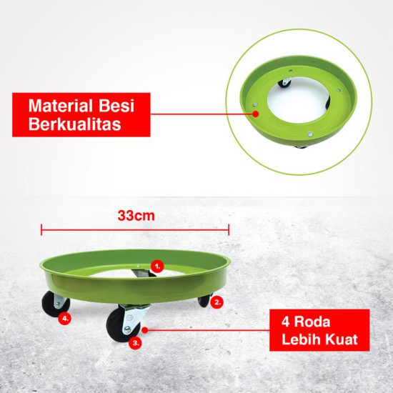 Kenmaster Tatakan Gas Besi 4 Roda Anti Karat