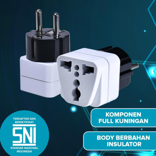 Kenmaster XX-407A WA9 WA-9 Steker Plug Adaptor Colokan 3 Kaki ke 2 Kaki