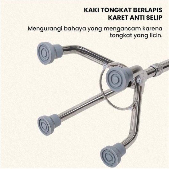 Alat Bantu Jalan Lansia Orang Tua Tongkat 4 Kaki Premium