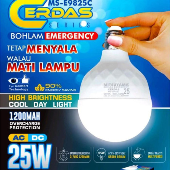Mitsuyama Bohlam Emergency Lampu Darurat 25W 35W AC DC 1200mAh