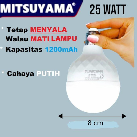 Mitsuyama Bohlam Emergency Lampu Darurat 25W 35W AC DC 1200mAh