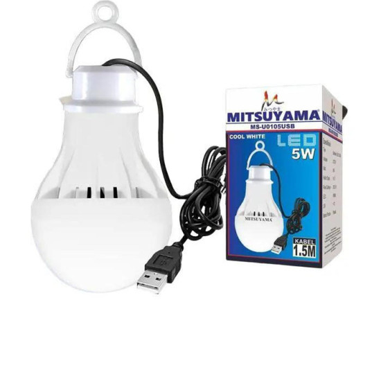 Mitsuyama Bohlam USB Plus Kabel 1.5 Meter LED Lampu Emergency
