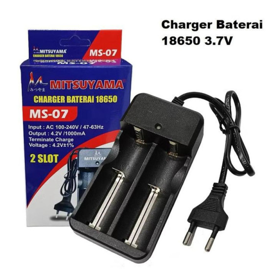 Mitsuyama Charger Baterai 18650 Kapasitas 2 Slot MS-07