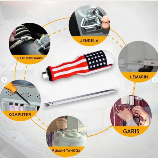 Obeng USA BB Bolak Balik Magnet 4 Inch