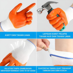 Sarung Tangan Bahan Nilon Lapis PVC 1 Pasang