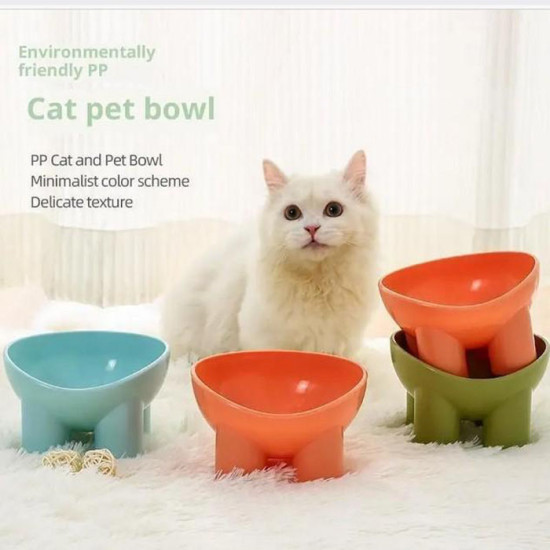 Tempat Makan Hewan Kaki Tinggi Wadah Makanan Pet Bowl
