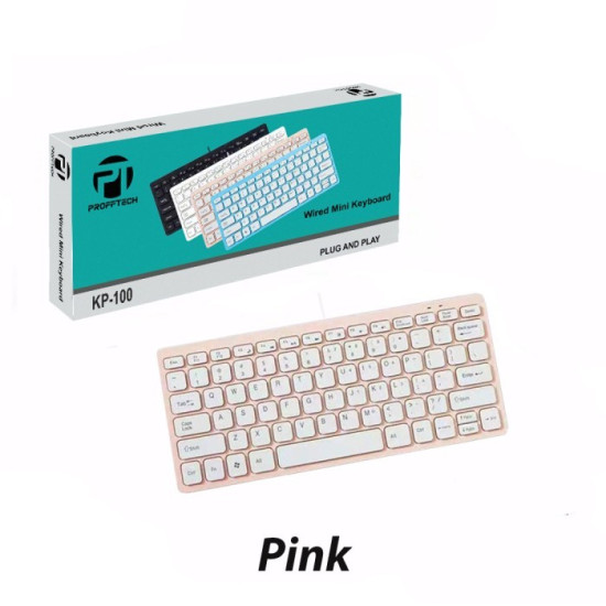 Profftech Wired Keyboard Mini Kabel USB 4 Warna KP-100