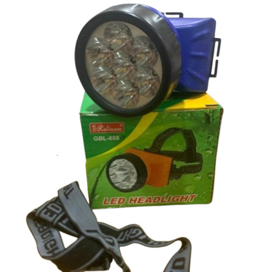 Rolinson GBL-808-7 Senter Kepala 7 LED Head Lamp Headlamp Baterai AA