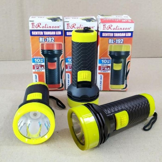 Rolinson RL-192 Senter Tangan LED 10W 300 Lumen Flashlight Flash Light Baterai AA