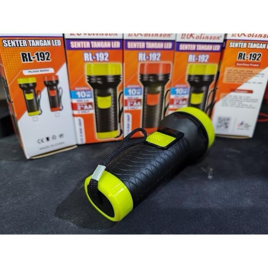 Rolinson RL-192 Senter Tangan LED 10W 300 Lumen Flashlight Flash Light Baterai AA