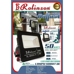 Rolinson Lampu Sorot DC Jepit Aki 50 100 150 Watt RL-9650DC RL-96100DC RL-96150DC 