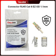 Vascolink Connector Konektor RJ45 Cat 6 EZ Gold Plated 1 Pack isi 50 Pcs
