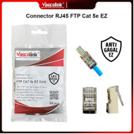 Vascolink RJ45 Connector FTP Cat 5e EZ Gold Plated 1 Pack isi 50 Pcs