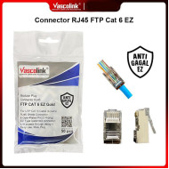 Vascolink Connector Konektor RJ45 FTP Cat 6 EZ Gold Plated 50Pcs