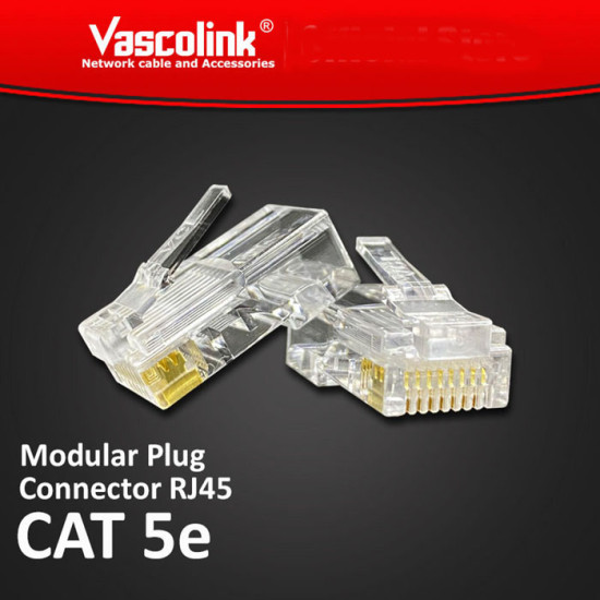 Vascolink Konektor Connector RJ45 Cat5e 100 Pcs