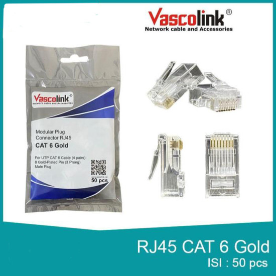 Vascolink Konektor Connector RJ45 Cat6 50 Pcs