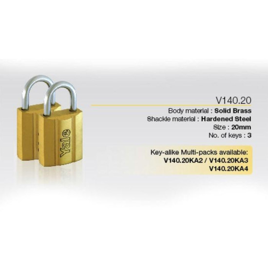 Yale V140-20 Gembok 20mm Padlock 20 mm