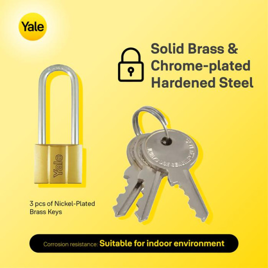 Yale V140-40LS40 Long Brass Padlock Gembok Panjang 40mm