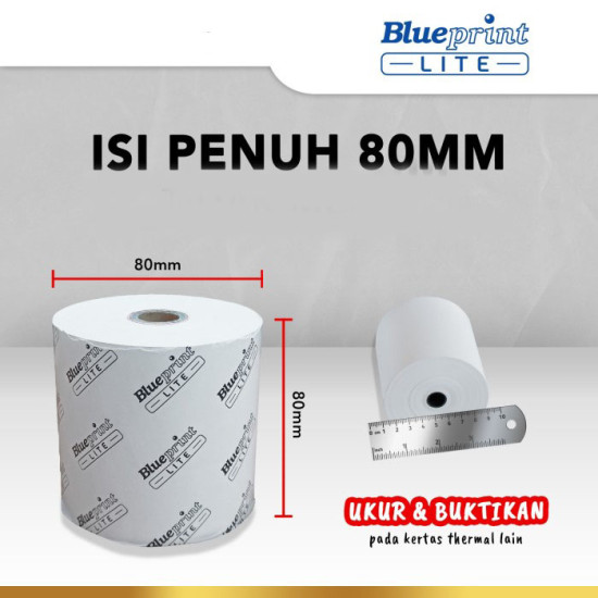 Blueprint Lite Thermal Paper Roll 80x80mm Kertas Termal 80x80 mm