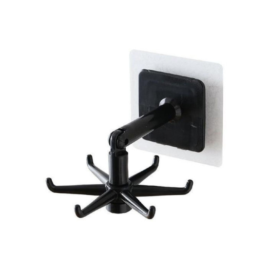 Gantungan Putar Dapur 6 Hook Tempel Dinding Bahan Plastik ABS