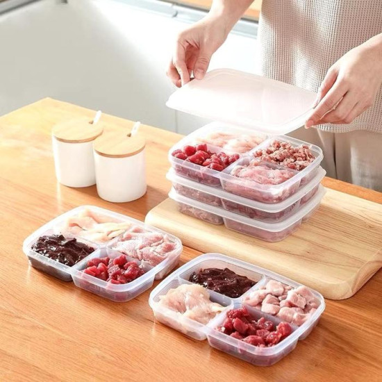 Tempat Wadah Kontainer Makanan 4 Sekat Tutup Kedap Air