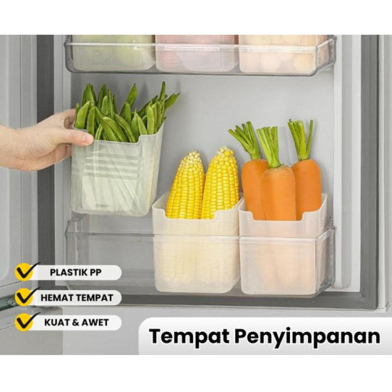 Wadah Kotak Penyimpanan Pintu Kulkas Bahan PP Transparan