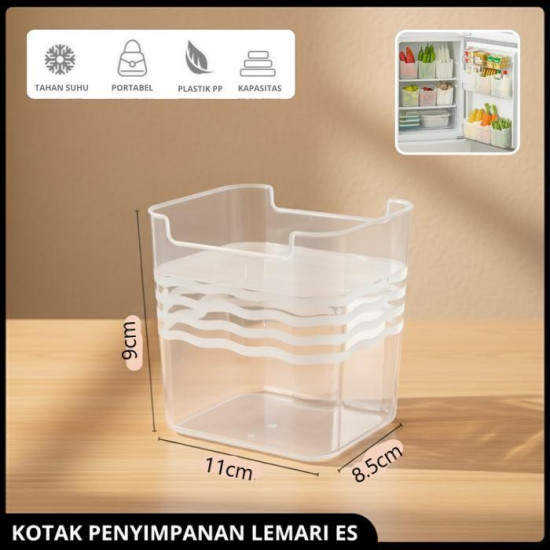 Wadah Kotak Penyimpanan Pintu Kulkas Bahan PP Transparan