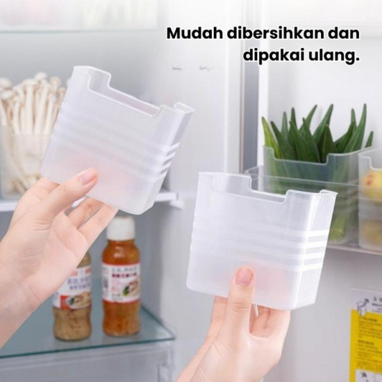 Wadah Kotak Penyimpanan Pintu Kulkas Bahan PP Transparan