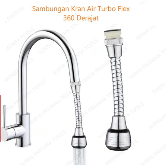 Sambungan Kran Air Turbo Flex 360 Derajat Flexible Keran Dapur