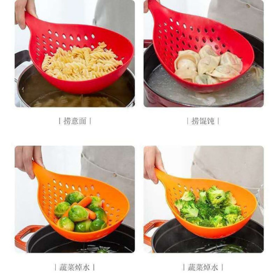 Sendok Saringan Besar Nilon Nylon Gagang Tirisan Sayur Mie