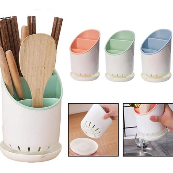 Holder Wadah Tempat Sendok Garpu Bulat Ada Tirisan Air Bahan ABS PP Holder Wadah Tempat Sendok Garpu Bulat Ada Tirisan Air Bahan ABS PP
