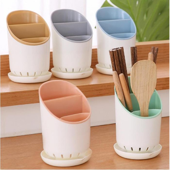 Holder Wadah Tempat Sendok Garpu Bulat Ada Tirisan Air Bahan ABS PP Holder Wadah Tempat Sendok Garpu Bulat Ada Tirisan Air Bahan ABS PP