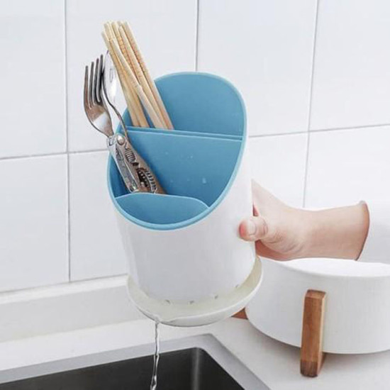 Holder Wadah Tempat Sendok Garpu Bulat Ada Tirisan Air Bahan ABS PP Holder Wadah Tempat Sendok Garpu Bulat Ada Tirisan Air Bahan ABS PP