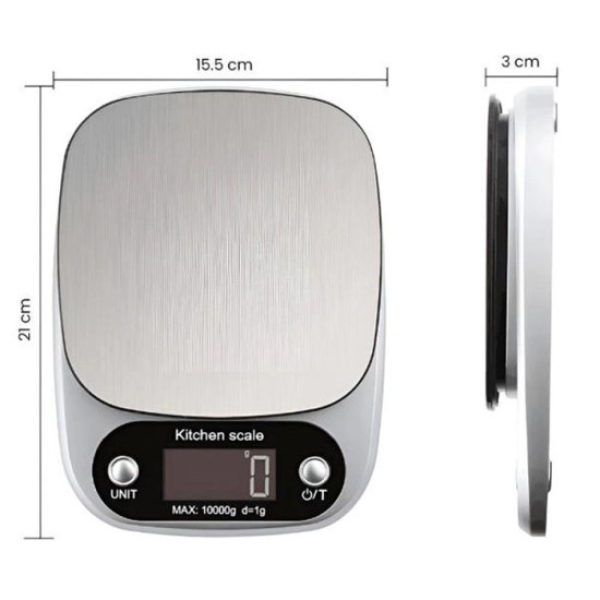 Timbangan Digital 10 Kg Premium Digital Kitchen Scale Baterai AAA x 2 Pcs