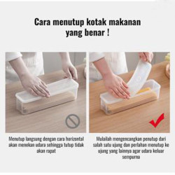Toples Panjang Makanan Warna Putih Bahan Plastik Food Container Box