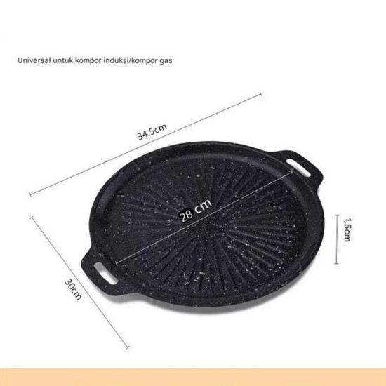 Grill Pan BBQ 30cm Wajan Panggang Anti Lengket Serbaguna