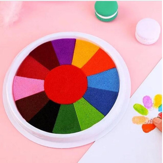 Washable Paint Pad 18cm Ink Finger Stamp 13 in 1 Mainan Edukasi Anak