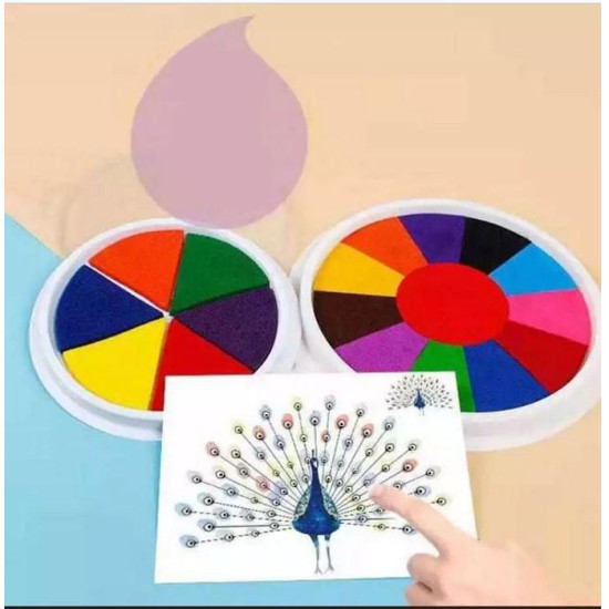 Washable Paint Pad 18cm Ink Finger Stamp 13 in 1 Mainan Edukasi Anak