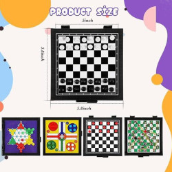 Mainan 5 in 1 Magnetic Board Catur Ludo Halma Ular Tangga